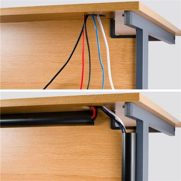 D-Line Cord Hider 2-Pack - 2X 2in W x 1in H x 39in Lengths (78in Total) - Black - Picture 6 of 6